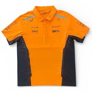 McLaren Castore F1 Men’s Shirt L Formula One Racing Polo Papaya Orange Black